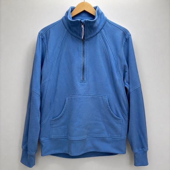 lululemon athletica Tops - Lululemon Scuba Oversized Half Zip Funnel Neck Pullover Blue XS/S Sweatshirt